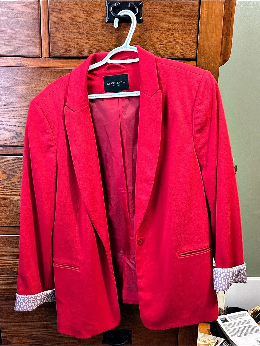 Kenneth Cole Select Red Blazer Size XL Like New